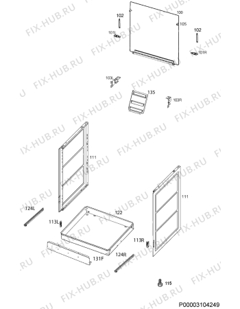 Взрыв-схема плиты (духовки) Electrolux EKG96110CW - Схема узла Housing 001